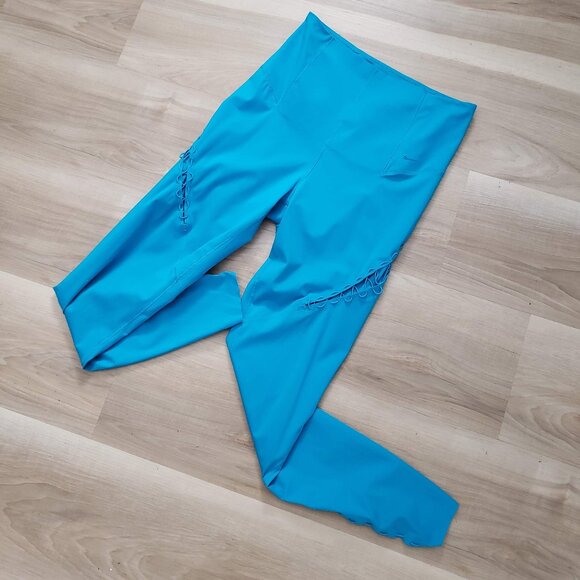 Nike Dri-Fit Boutique Bungee Training Tights Bright Blue Size Small Petite - Picture 10 of 10